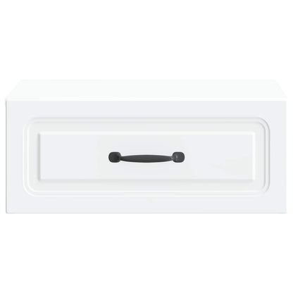 Mobiletto da notte a muro 2 pz Bianco 49 x 34,5 x 20 cm