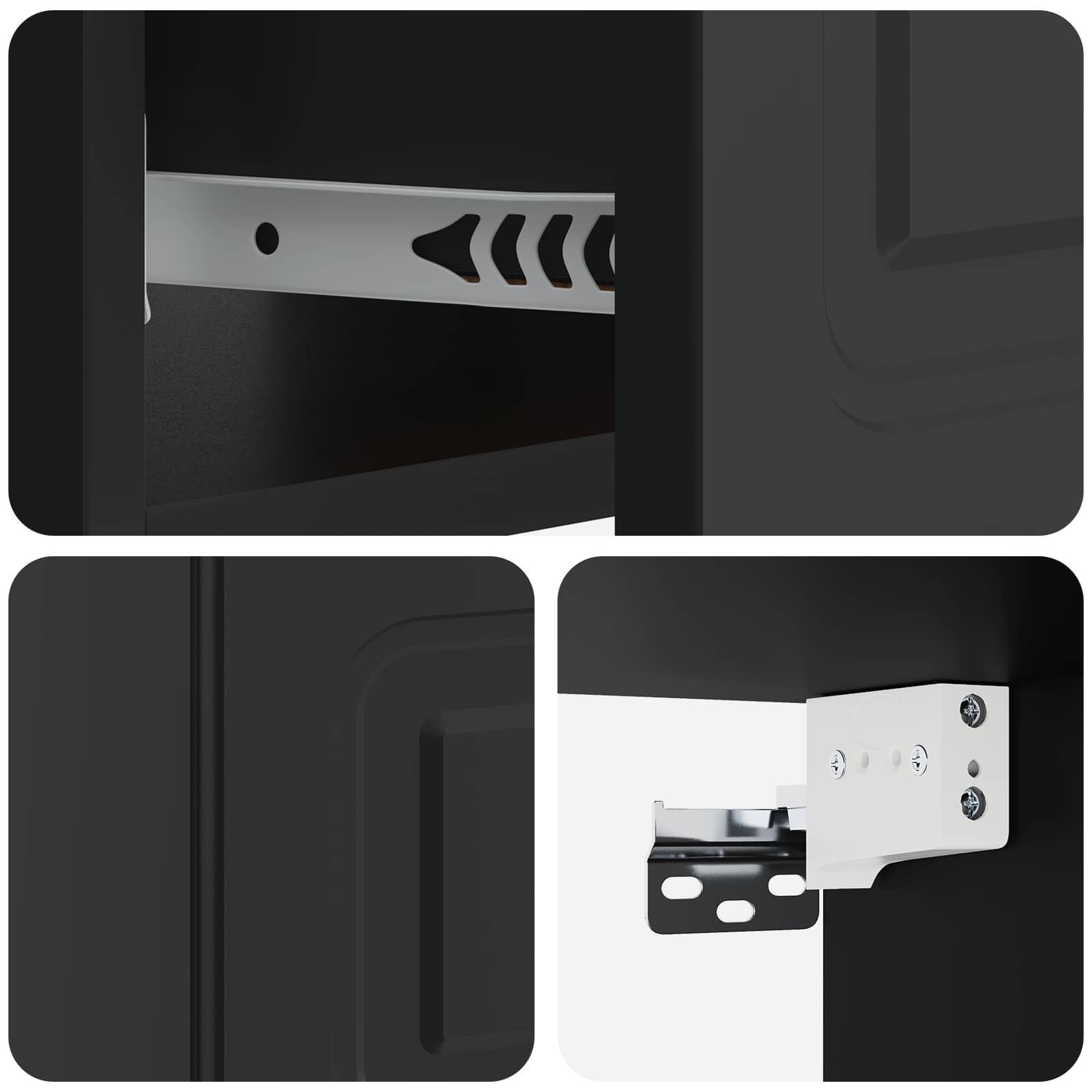 Mobiletto da notte a muro con cassetto Nero 49 x 34,5 x 20 cm | homemem39