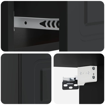 Mobiletto da notte a muro con cassetto Nero 49 x 34,5 x 20 cm