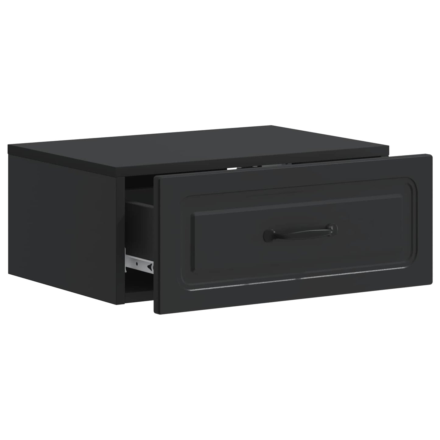 Mobiletto da notte a muro con cassetto Nero 49 x 34,5 x 20 cm | homemem39