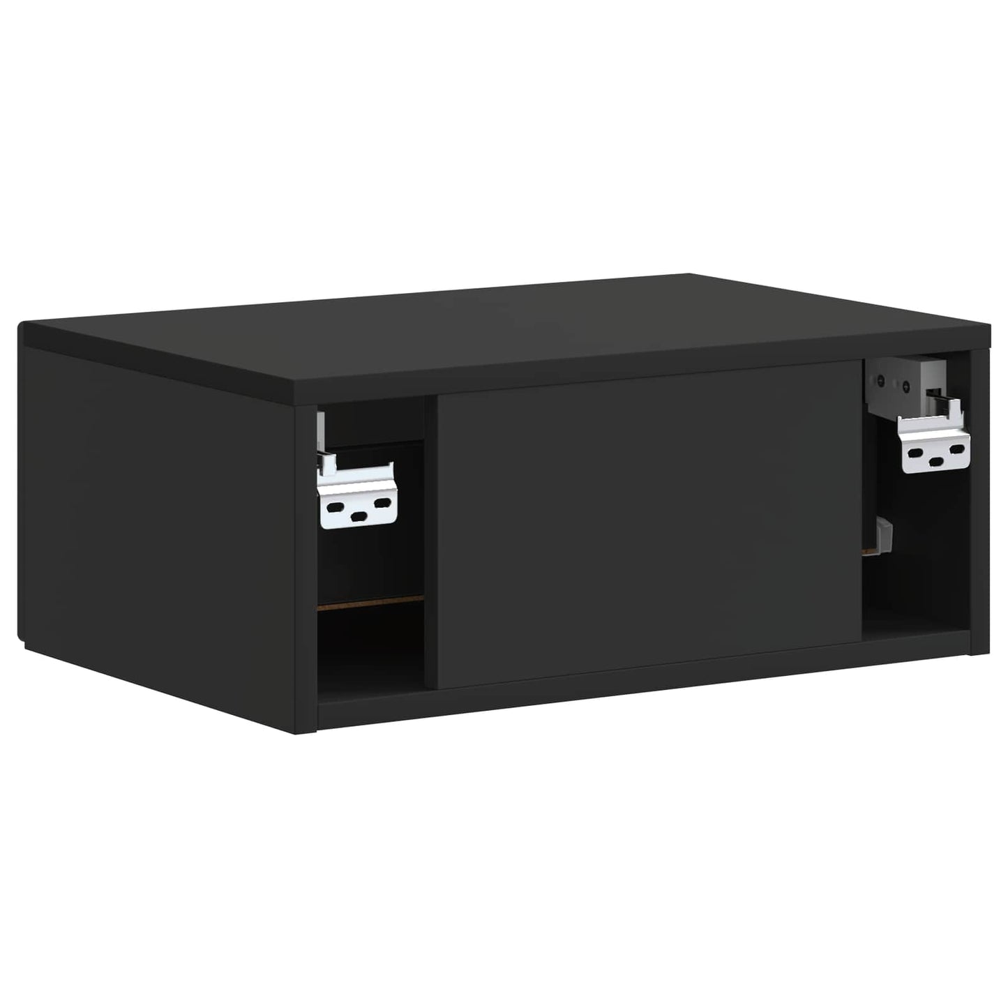 Mobiletto da notte a muro con cassetto Nero 49 x 34,5 x 20 cm | homemem39