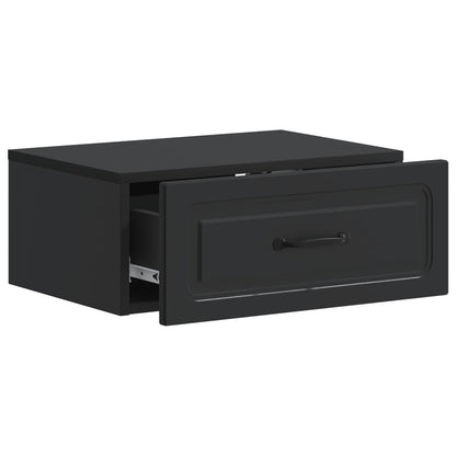 Mobiletto da notte a muro 2 pcs Nero 49 x 34,5 x 20 cm | homemem39