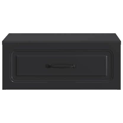 Mobiletto da notte a muro 2 pcs Nero 49 x 34,5 x 20 cm | homemem39
