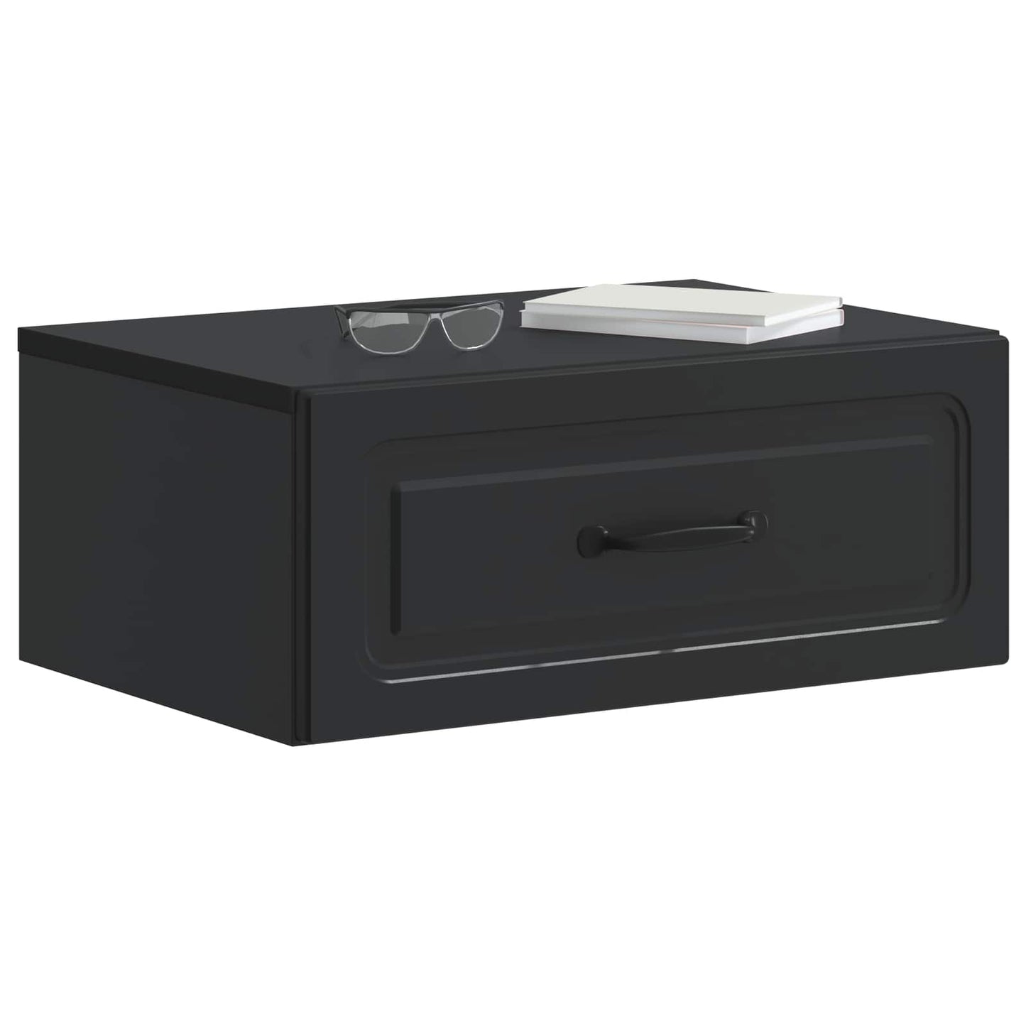 Mobiletto da notte a muro 2 pcs Nero 49 x 34,5 x 20 cm | homemem39