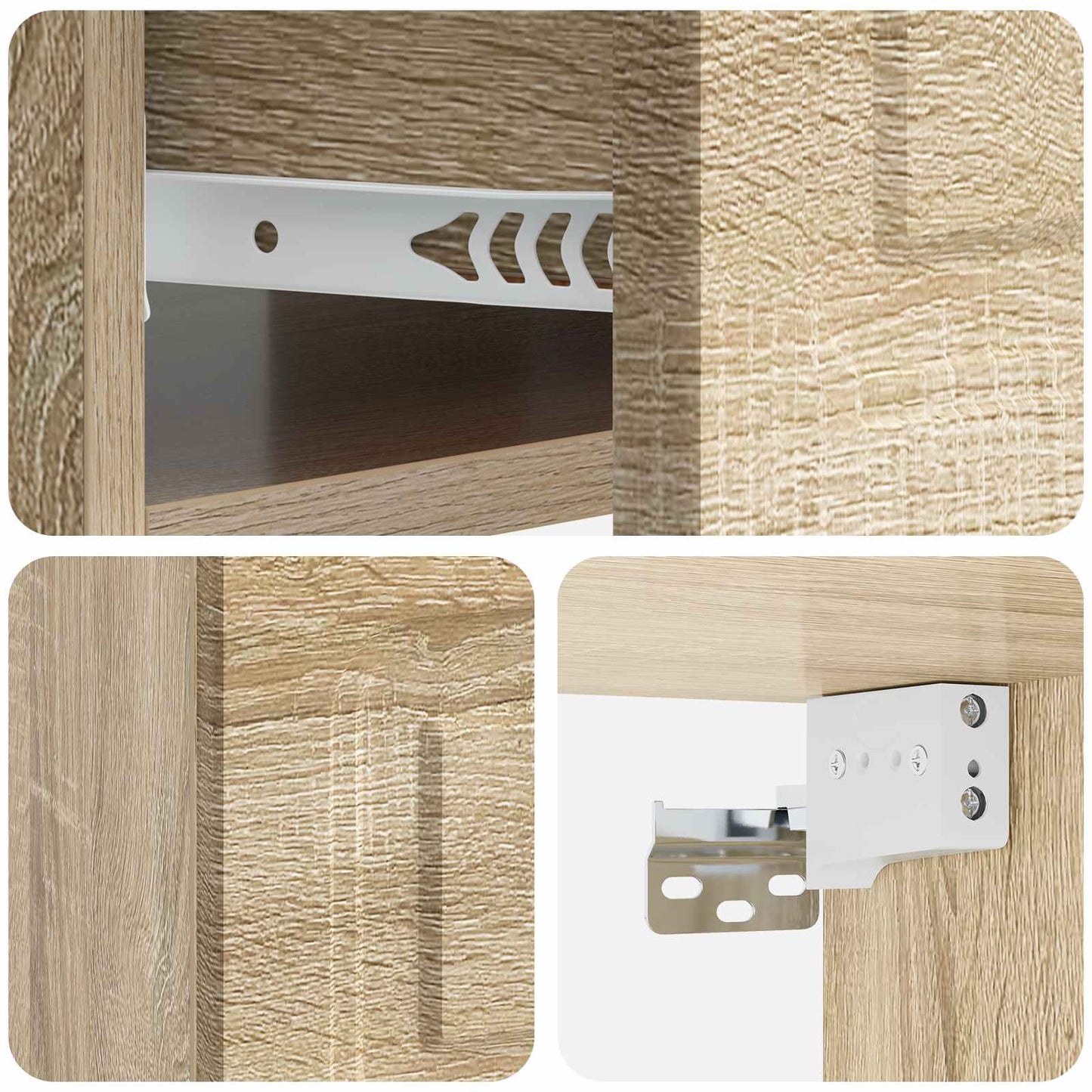 Mobiletto da notte a muro Rovere Sonoma 49 x 34,5 x 20 cm | homemem39