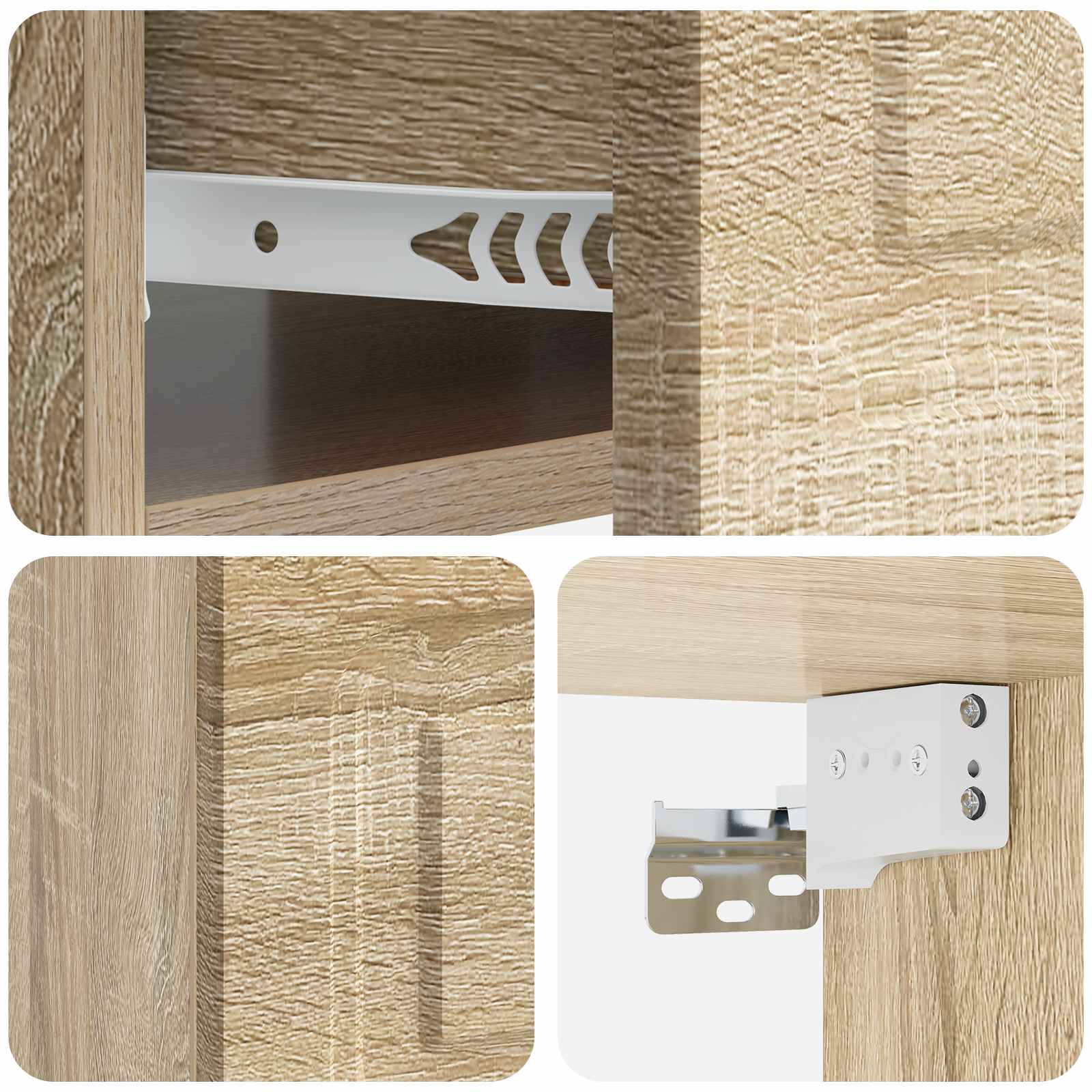 Mobiletto da notte a muro 2 pcs Rovere Sonoma 49 x 34,5 x 20 cm | homemem39