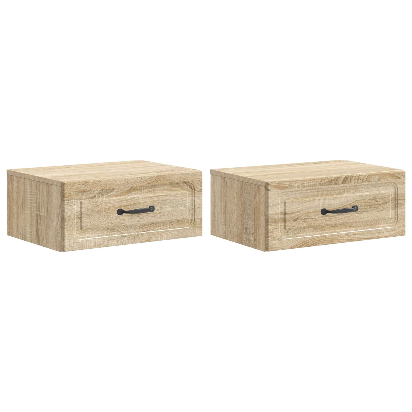 Mobiletto da notte a muro 2 pz Rovere Sonoma 49 x 34,5 x 20 cm