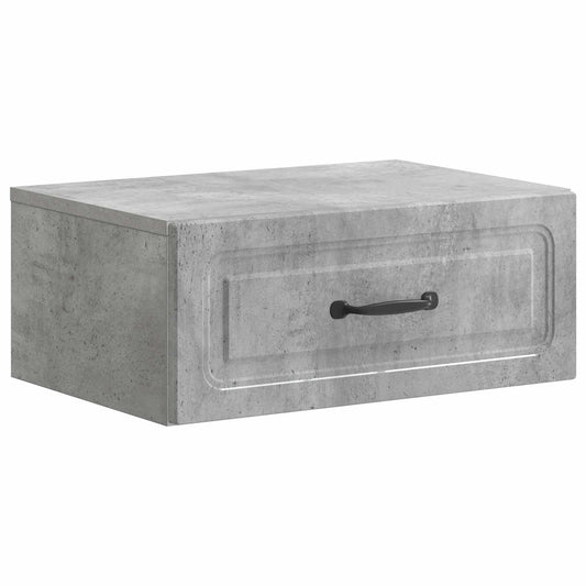 Mobiletto da notte a muro Grigio Cemento 49 x 34,5 x 20 cm