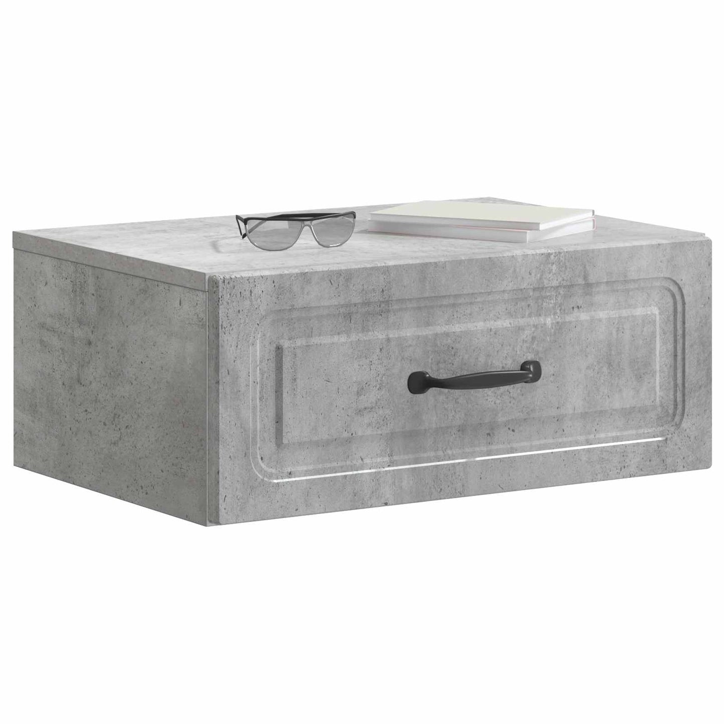 Mobiletto da notte a muro Grigio Cemento 49 x 34,5 x 20 cm