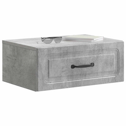 Mobiletto da notte a muro Grigio Cemento 49 x 34,5 x 20 cm