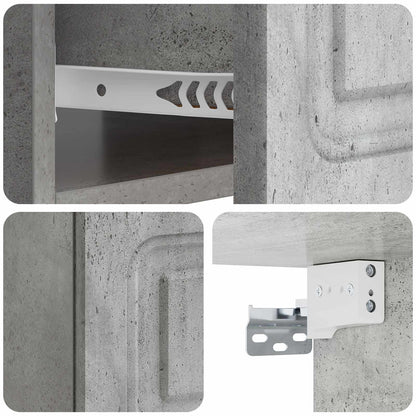 Mobiletto da notte a muro con cassetto 2 pcs Grigio Cemento | homemem39