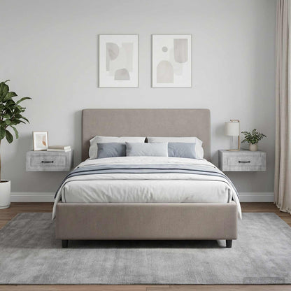 Mobiletto da notte a muro 2 pz Grigio Cemento 49 x 34,5 x 20 cm