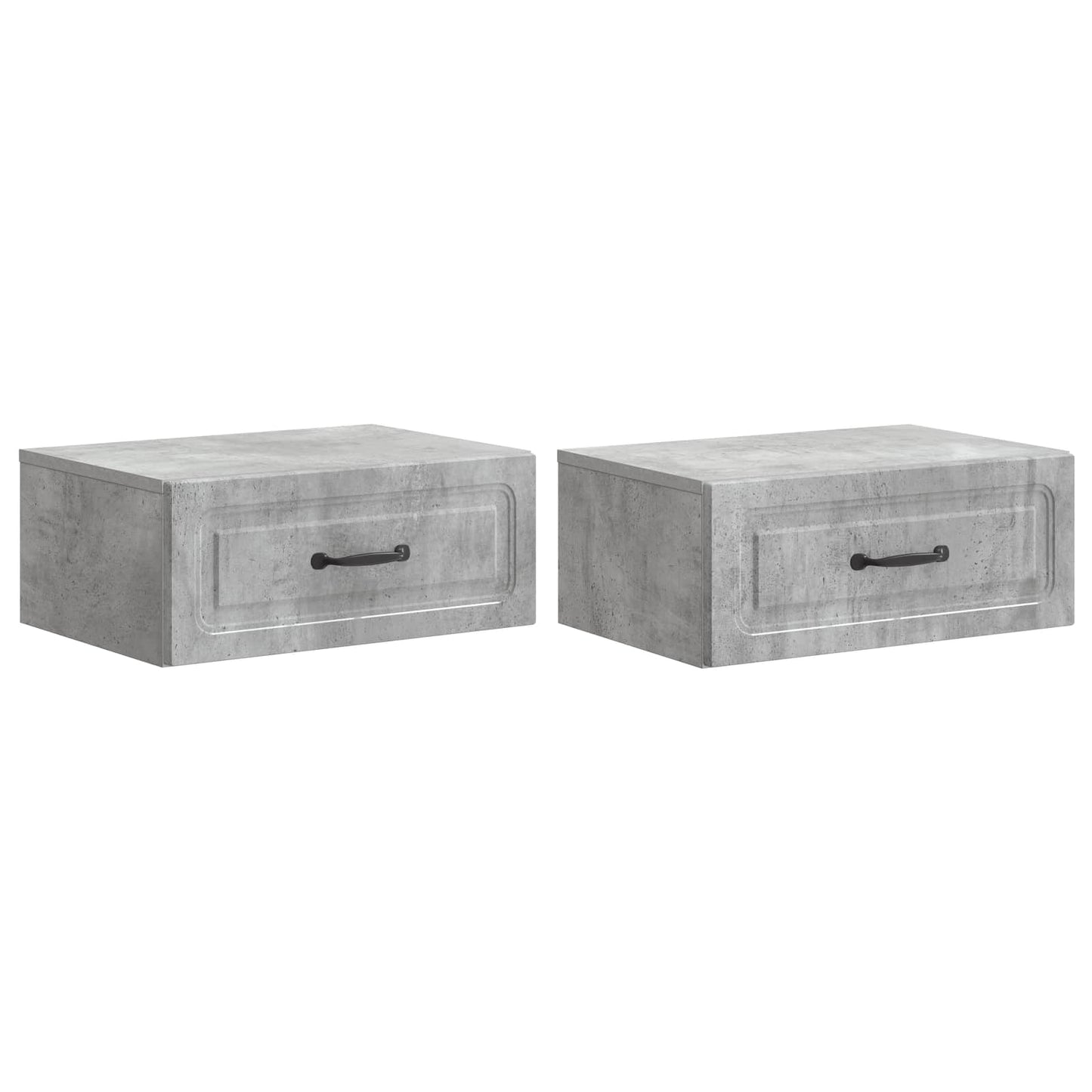 Mobiletto da notte a muro con cassetto 2 pcs Grigio Cemento | homemem39