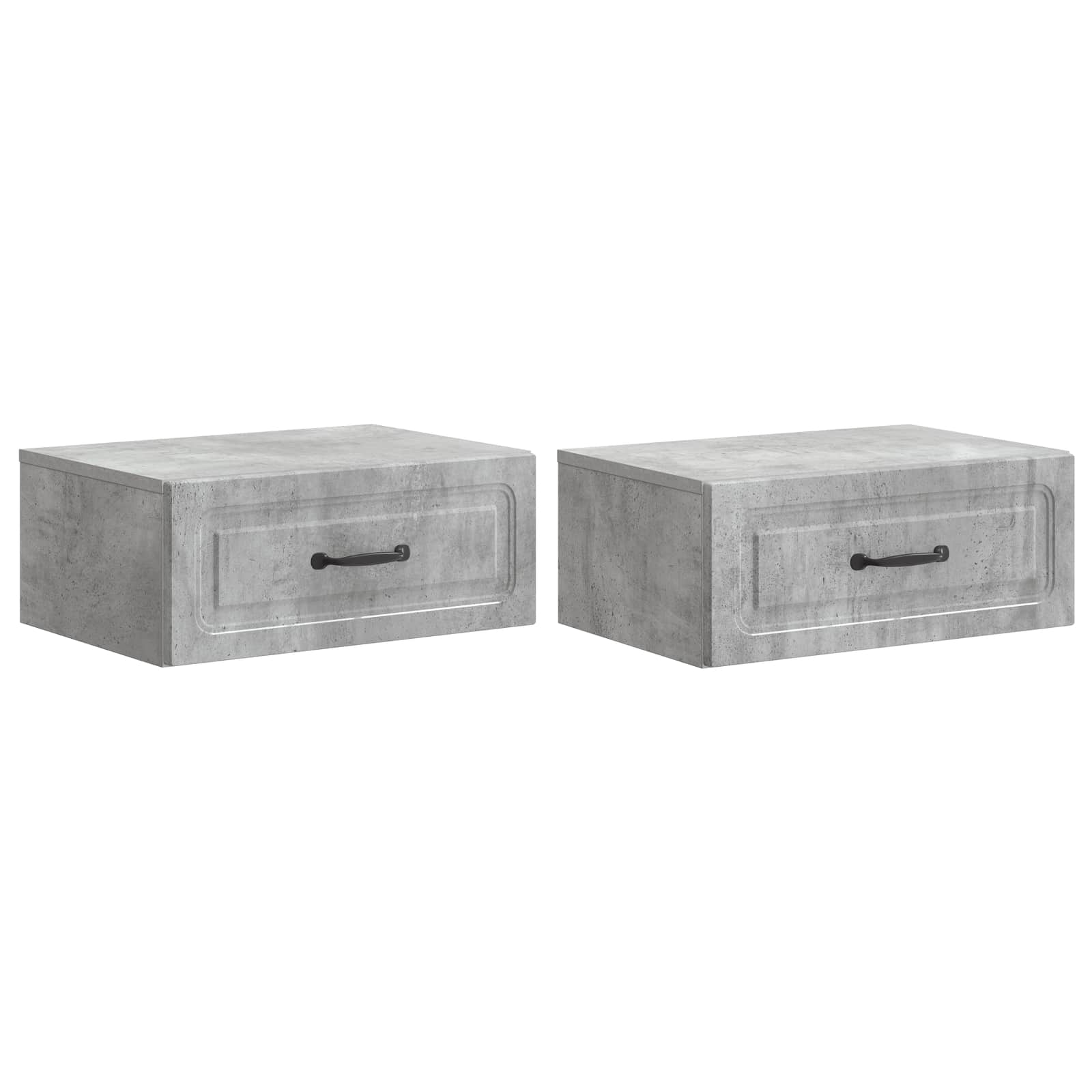 Mobiletto da notte a muro con cassetto 2 pcs Grigio Cemento | homemem39