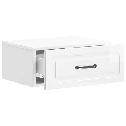 Mobiletto da notte a muro Bianco Lucido 49 x 34,5 x 20 cm | homemem39
