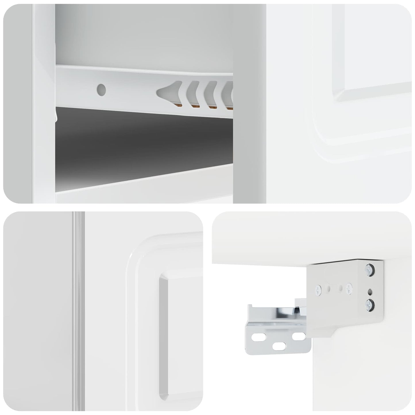 Mobiletto da notte a muro 2 pz Bianco Lucido 49 x 34,5 x 20 cm