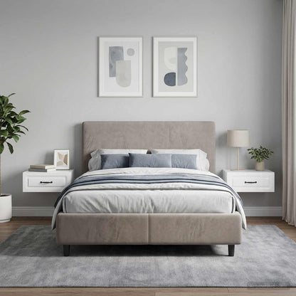 Mobiletto da notte a muro 2 pz Bianco Lucido 49 x 34,5 x 20 cm