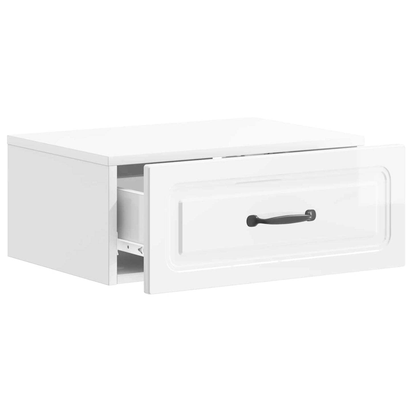 Mobiletto da notte a muro 2 pz Bianco Lucido 49 x 34,5 x 20 cm