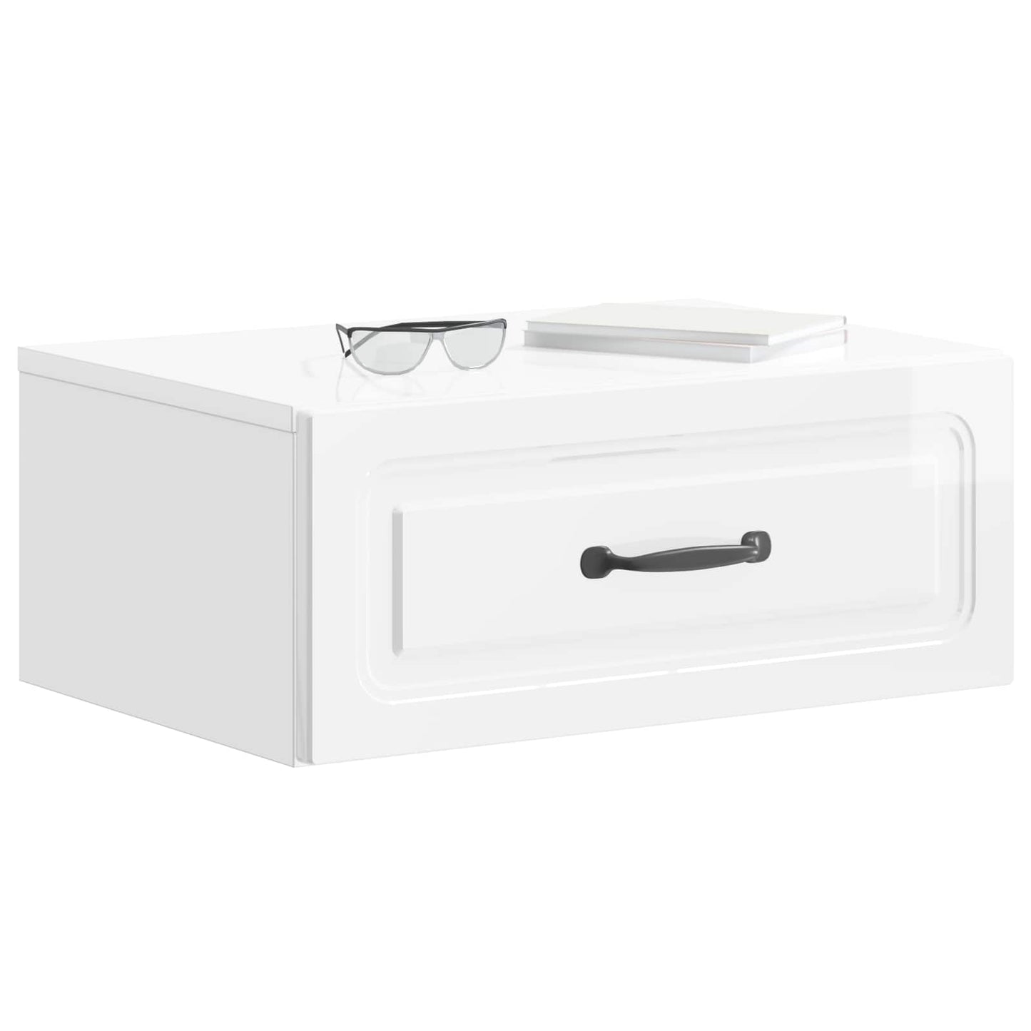 Mobiletto da notte a muro 2 pcs Bianco Lucido 49 x 34,5 x 20 cm