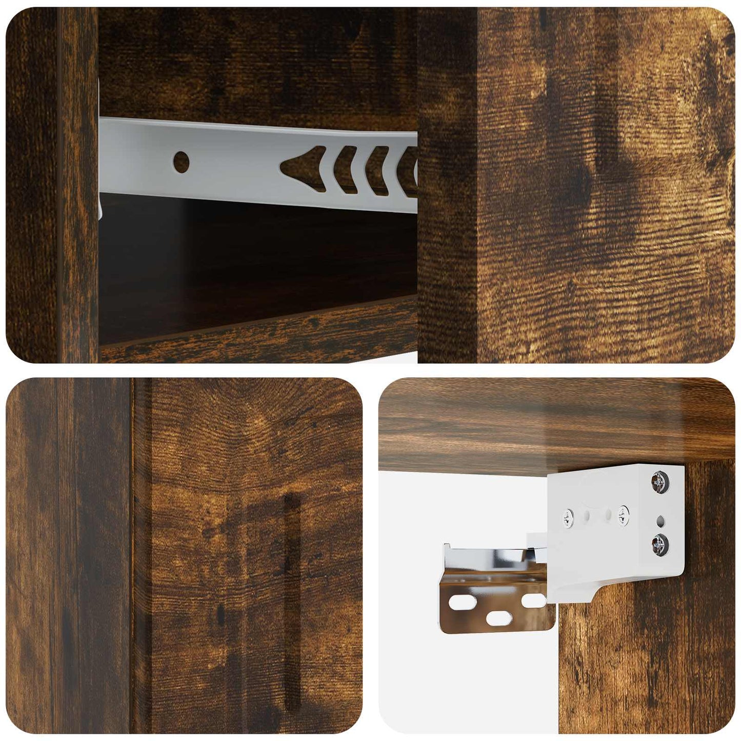 Mobiletto da notte a muro Rovere Fumo 49 x 34,5 x 20 cm | homemem39