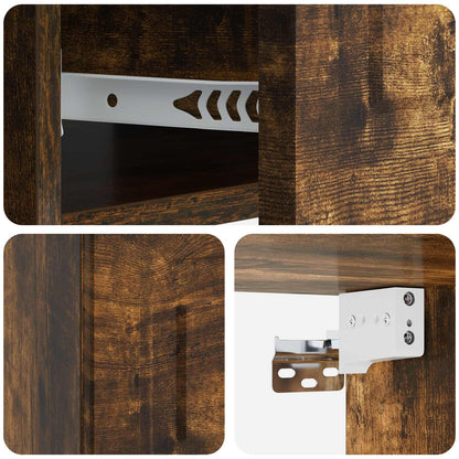Mobiletto da notte a muro 2 pcs Rovere Fumo 49 x 34,5 x 20 cm | homemem39