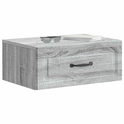 Mobiletto da notte a muro Grigio Sonoma 49 x 34,5 x 20 cm