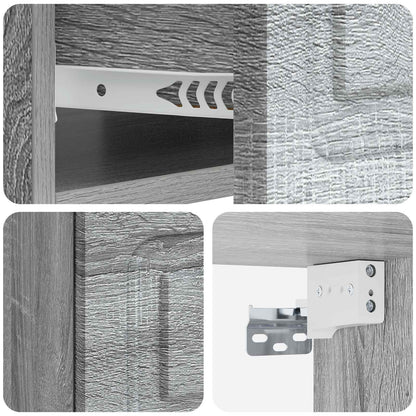 Mobiletto da notte a muro 2 pcs Grigio Sonoma 49 x 34,5 x 20 cm | homemem39