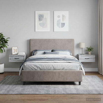 Mobiletto da notte a muro 2 pz Grigio Sonoma 49 x 34,5 x 20 cm