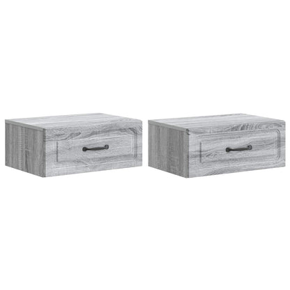 Mobiletto da notte a muro 2 pcs Grigio Sonoma 49 x 34,5 x 20 cm | homemem39