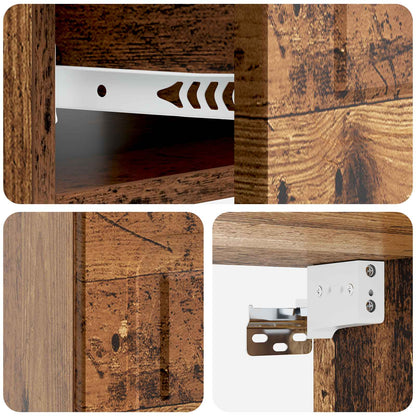 Mobiletto da notte a muro Legno antico 49 x 34,5 x 20 cm | homemem39