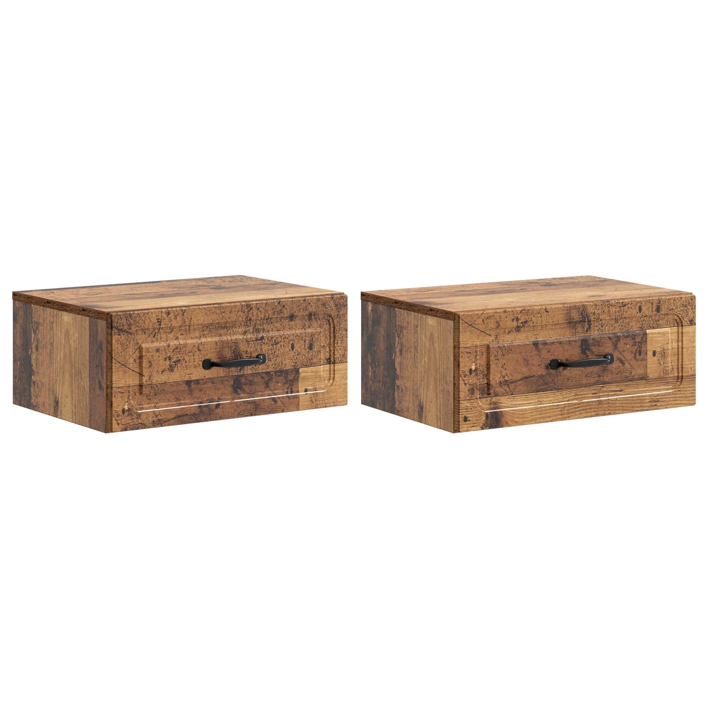 Mobiletto da notte a muro 2 pcs Legno antico 49 x 34,5 x 20 cm