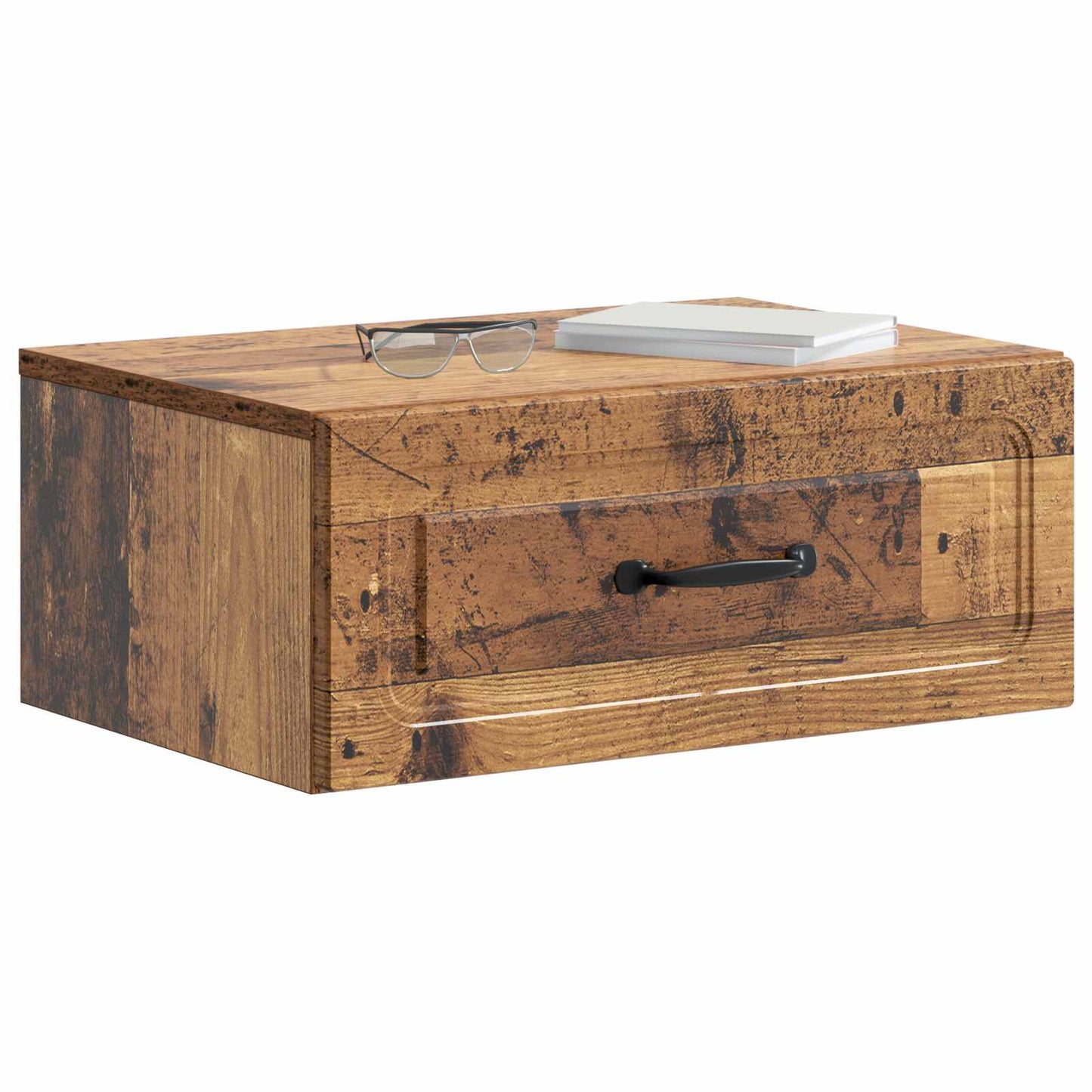 Mobiletto da notte a muro 2 pcs Legno antico 49 x 34,5 x 20 cm | homemem39