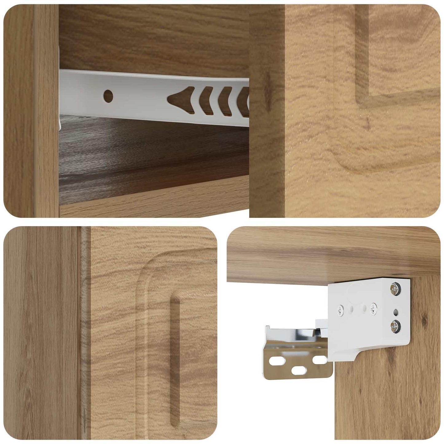 Mobiletto da notte a muro con cassetto 2 pcs Rovere Artigianale | homemem39