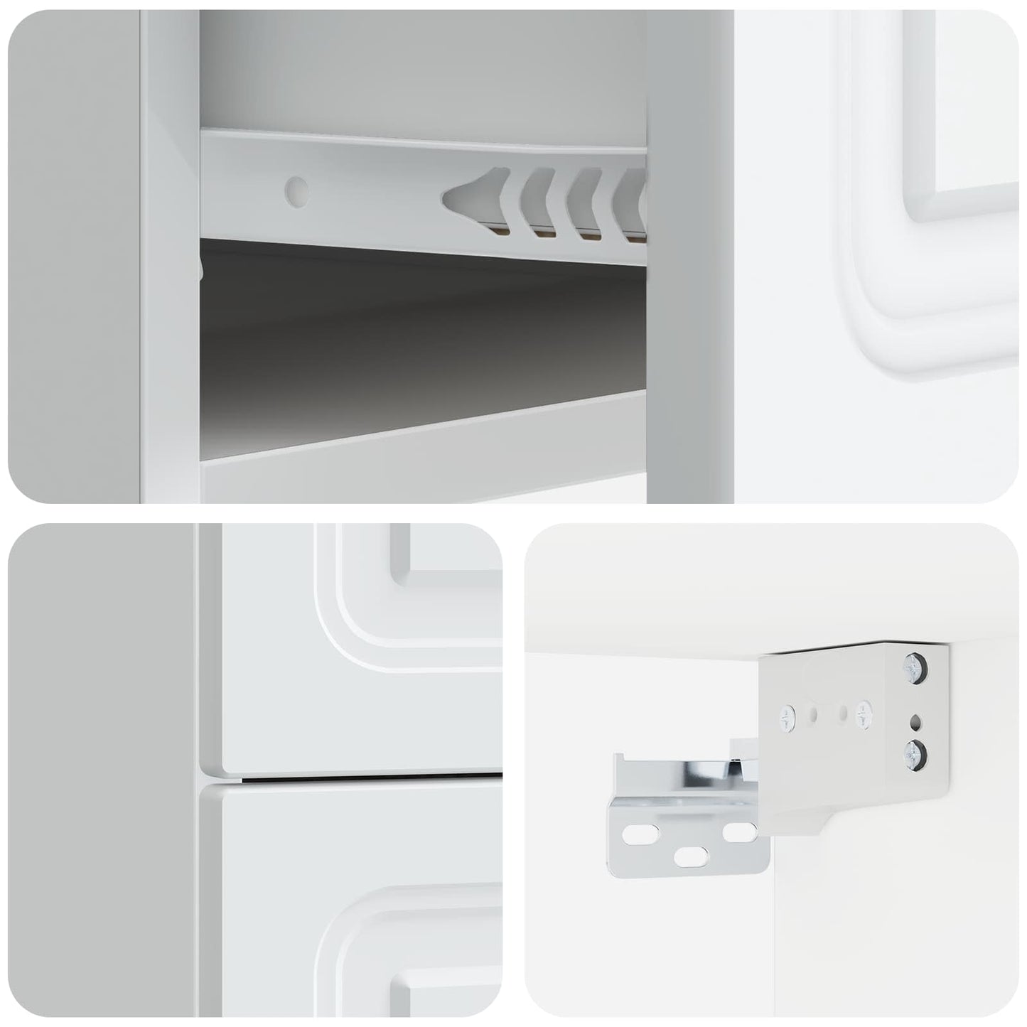 Mobiletto da notte a muro 2 pcs Bianco 34,5 x 33 x 40 cm | homemem39