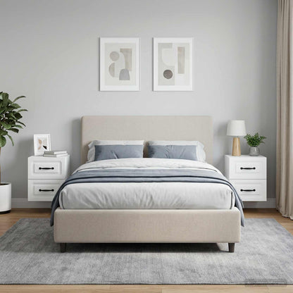 Mobiletto da notte a muro 2 pz Bianco 34,5 x 33 x 40 cm