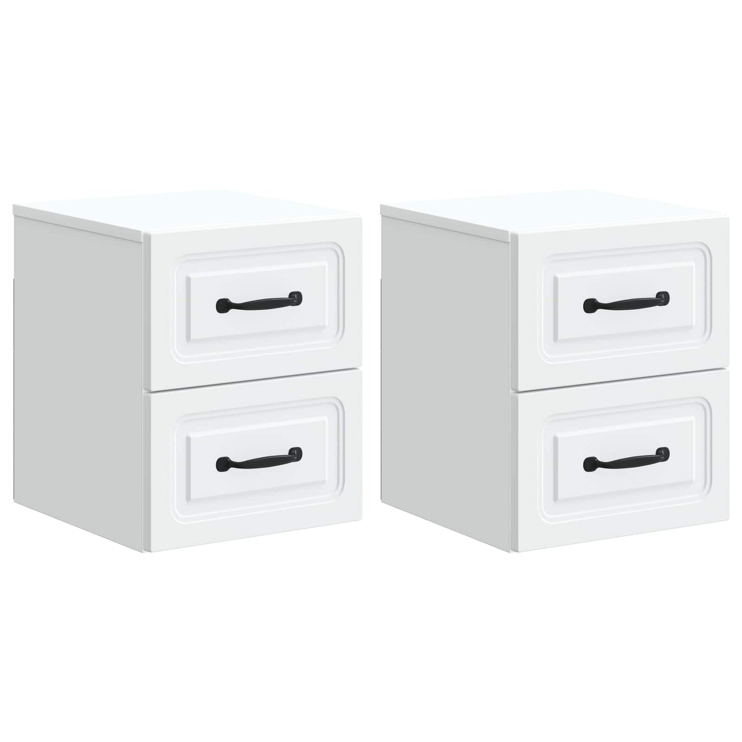 Mobiletto da notte a muro 2 pz Bianco 34,5 x 33 x 40 cm