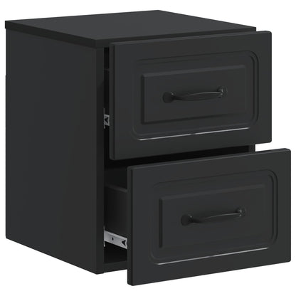 Mobiletto da notte a muro con cassetto Nero 34,5 x 33 x 40 cm | homemem39