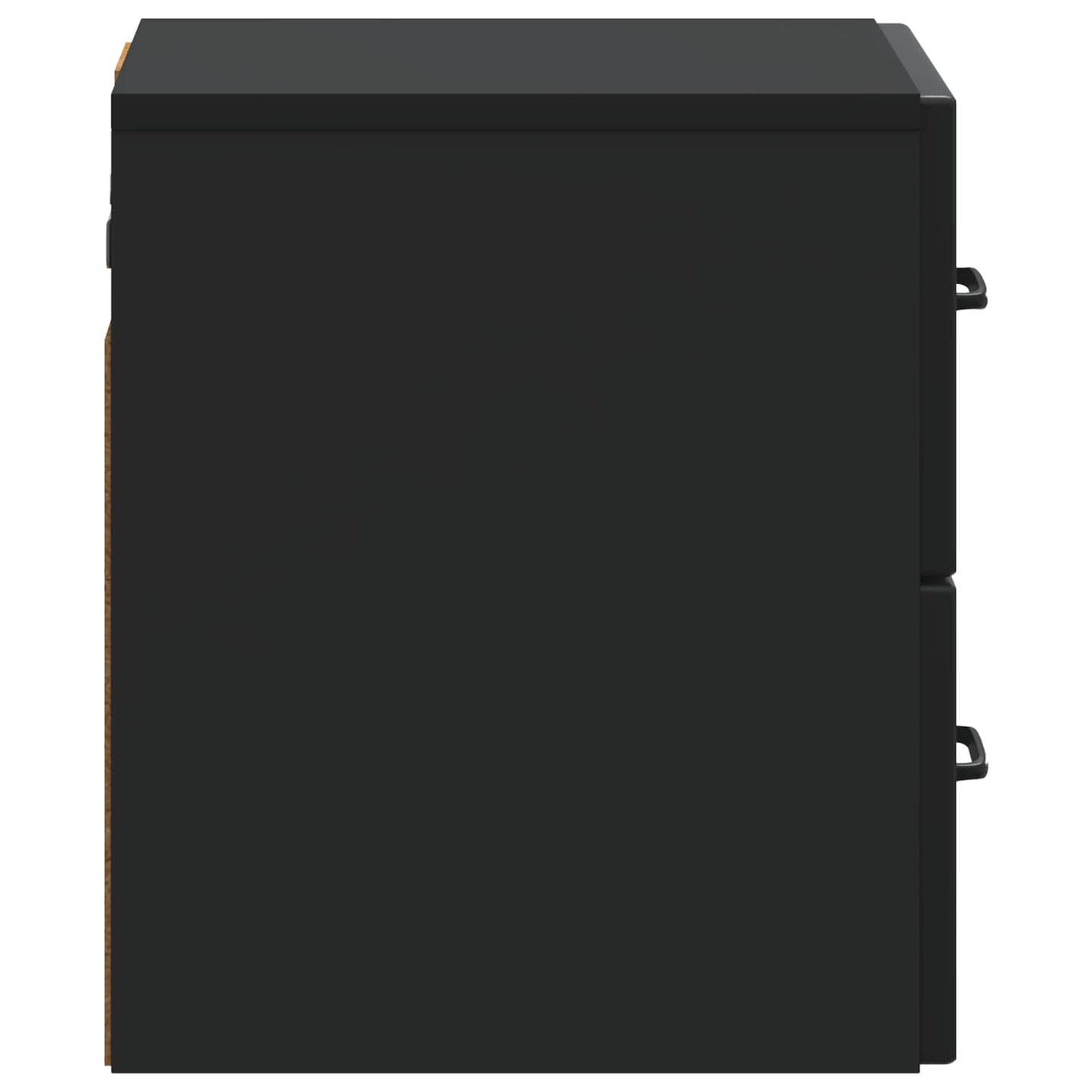 Mobiletto da notte a muro con cassetto Nero 34,5 x 33 x 40 cm