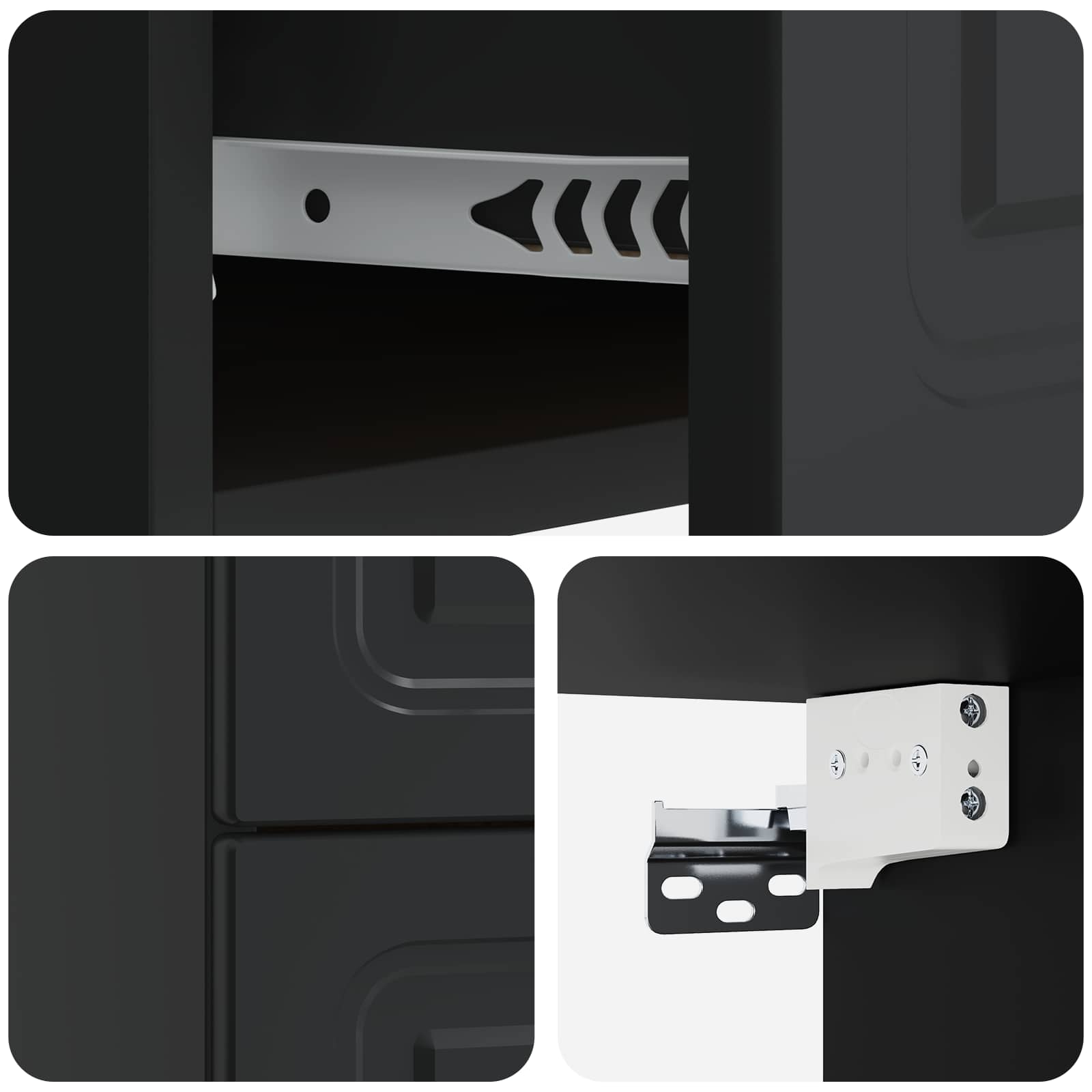 Mobiletto da notte a muro 2 pcs Nero 34,5 x 33 x 40 cm | homemem39