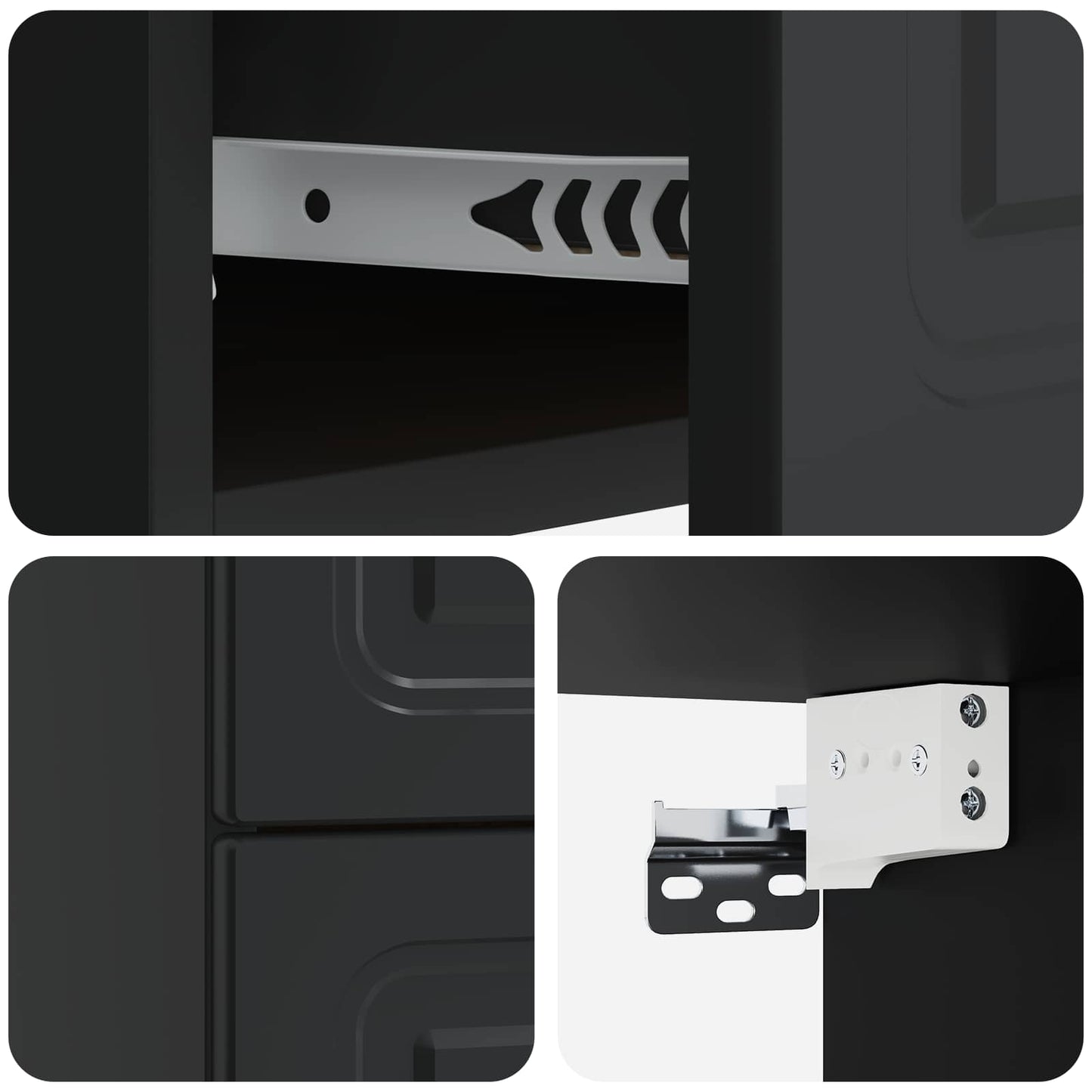 Mobiletto da notte a muro 2 pz Nero 34,5 x 33 x 40 cm