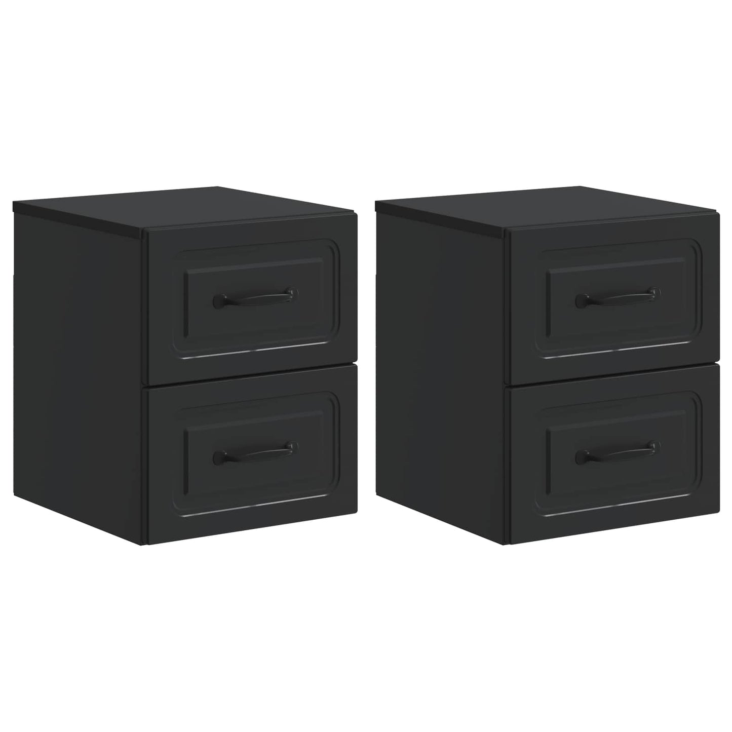 Mobiletto da notte a muro 2 pcs Nero 34,5 x 33 x 40 cm | homemem39