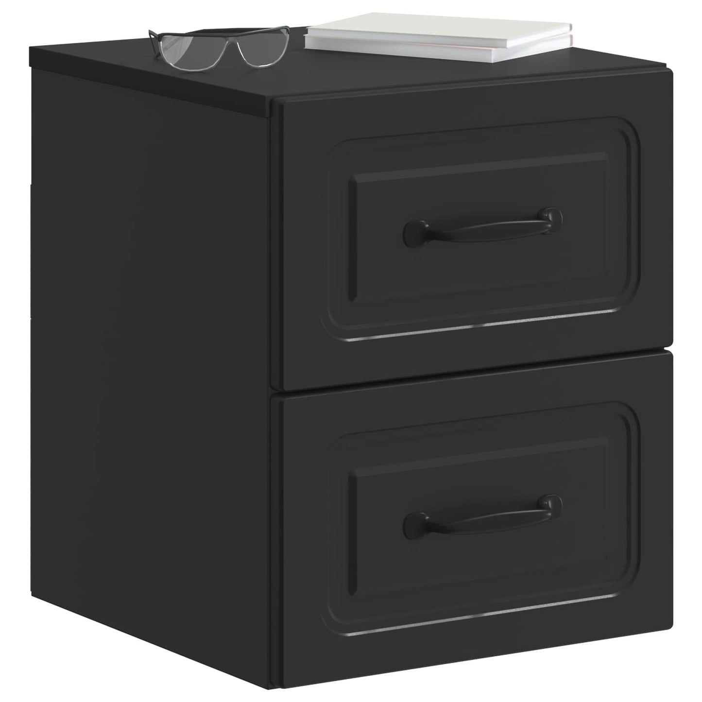 Mobiletto da notte a muro 2 pcs Nero 34,5 x 33 x 40 cm | homemem39