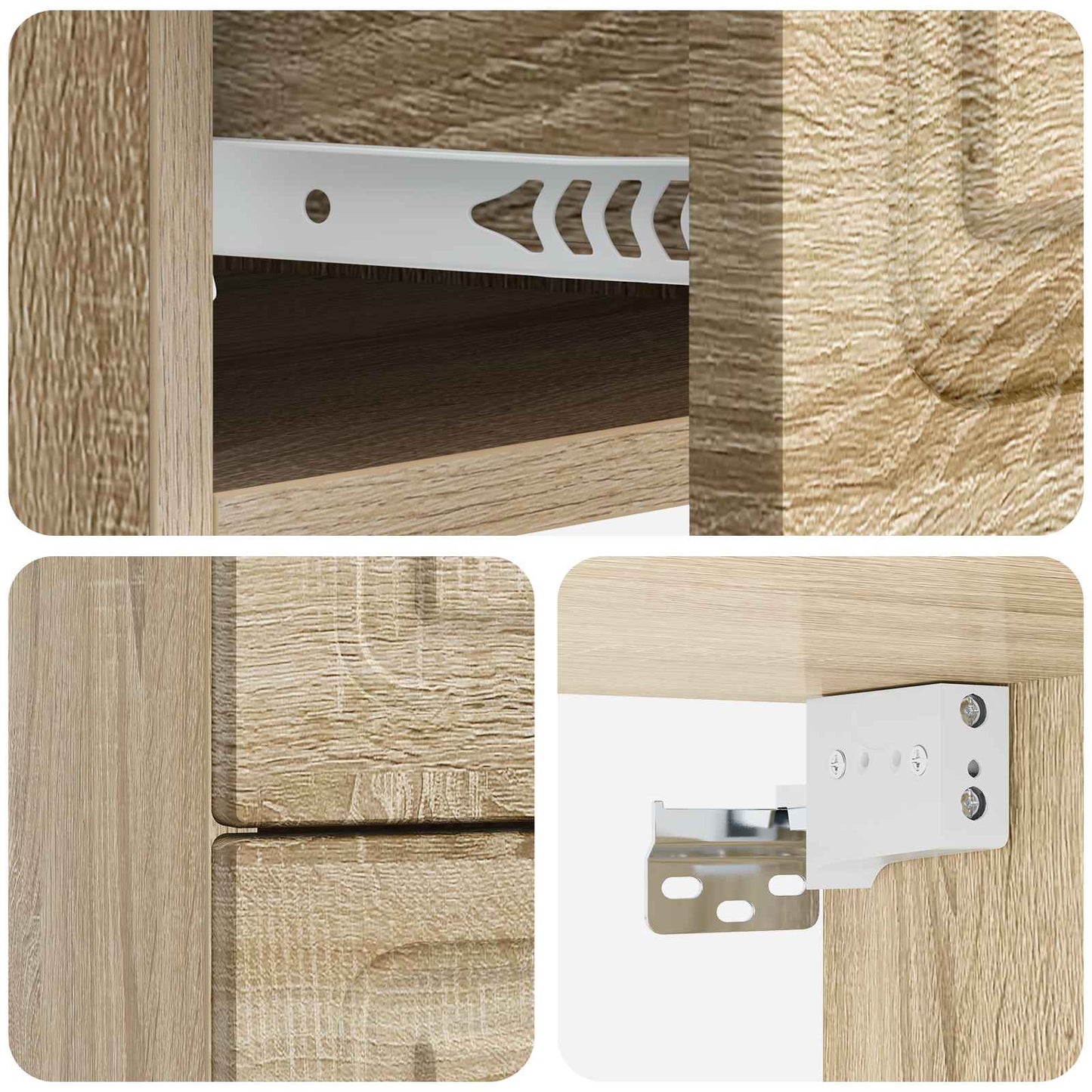 Mobiletto da notte a muro Rovere Sonoma 34,5 x 33 x 40 cm | homemem39