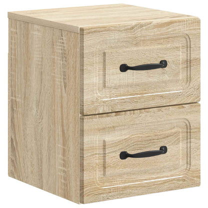 Mobiletto da notte a muro 2 pz Rovere Sonoma 34,5 x 33 x 40 cm