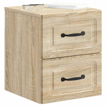 Mobiletto da notte a muro 2 pcs Rovere Sonoma 34,5 x 33 x 40 cm
