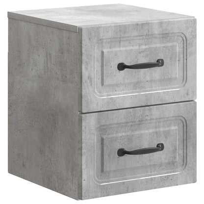 Mobiletto da notte a muro Grigio Cemento 34,5 x 33 x 40 cm