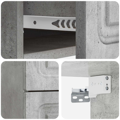 Mobiletto da notte a muro 2 pz Grigio Cemento 34,5 x 33 x 40 cm