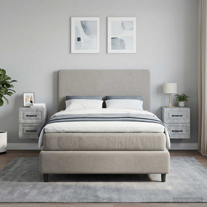 Mobiletto da notte a muro 2 pz Grigio Cemento 34,5 x 33 x 40 cm