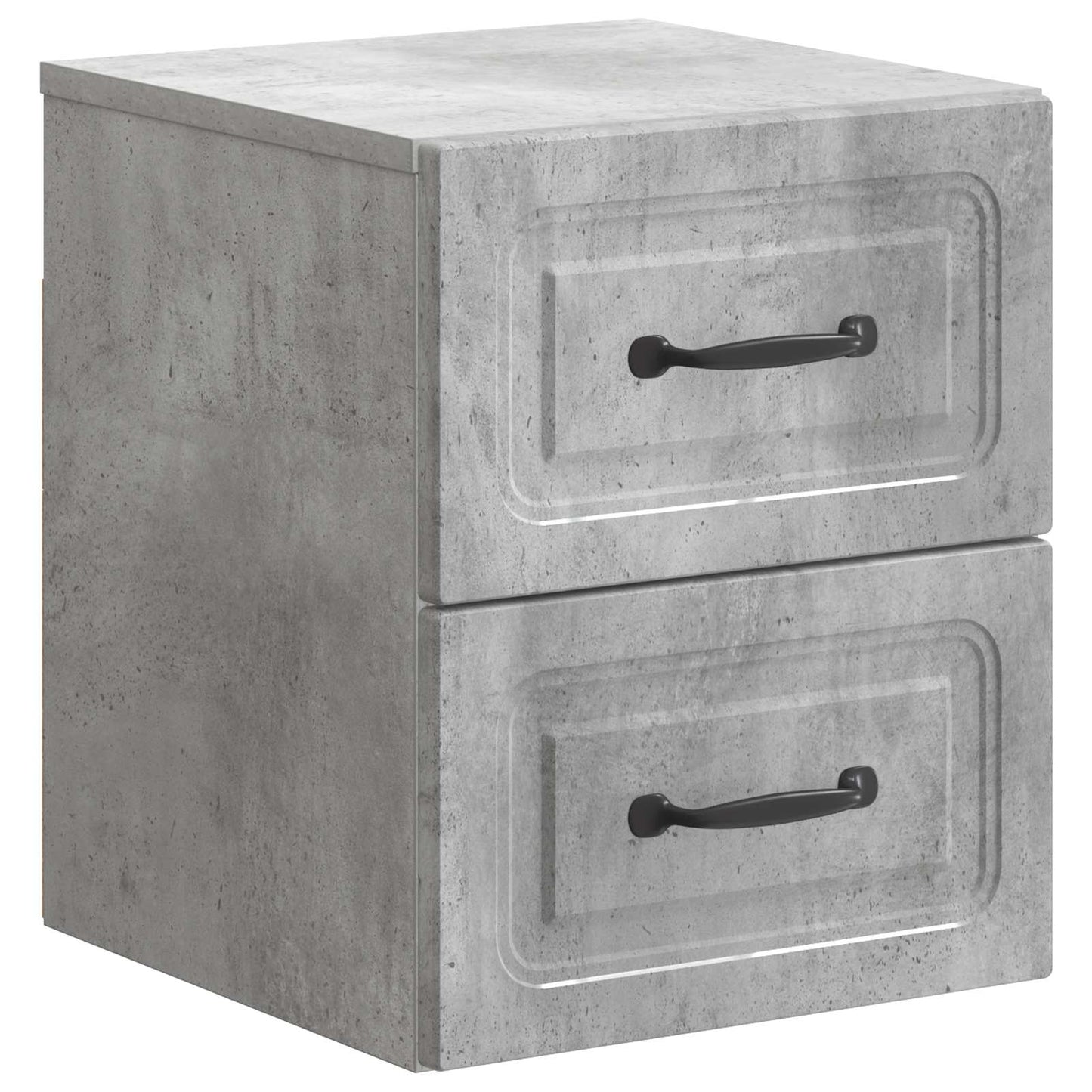 Mobiletto da notte a muro con cassetto 2 pcs Grigio Cemento