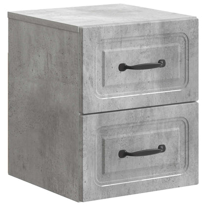 Mobiletto da notte a muro 2 pz Grigio Cemento 34,5 x 33 x 40 cm